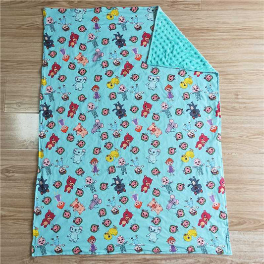 6 B6-17 baby bear pig animal light green blanket