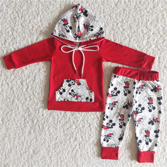 red hooded carton boys outfits
