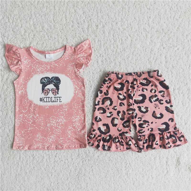 D13-12 girls summer Sunglasses girl KIDLIFE pink leopard print
