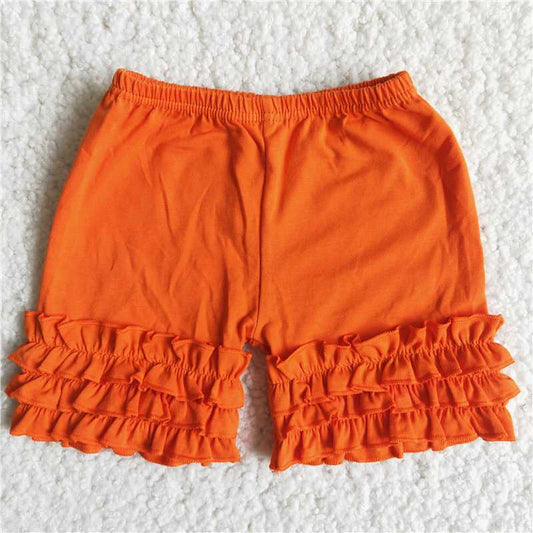 Orange pink ruffle cotton   icing shorts
