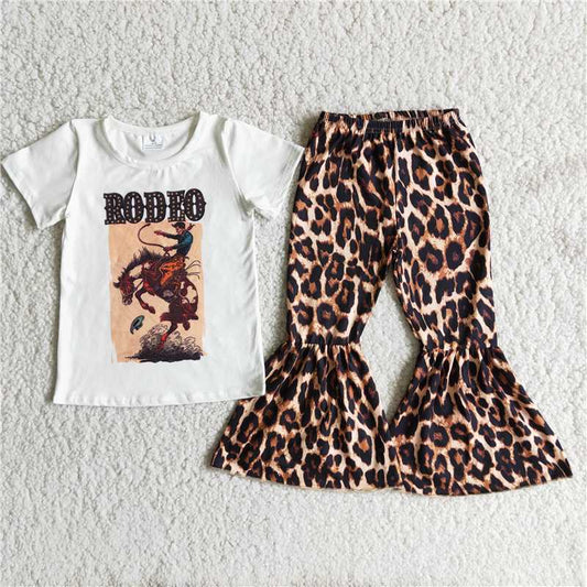 rodeo horse leopard pattern long pants set