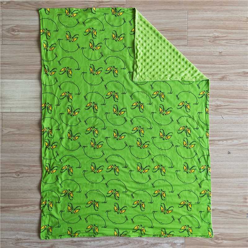 6 B9-40 Christmas smile green blanket