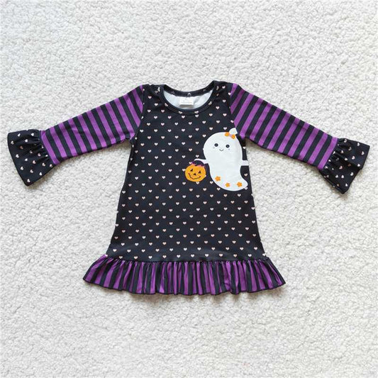 Halloween gosh purple striped black dress