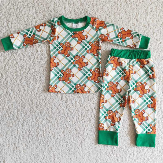 green Christmas pjs boys outfits