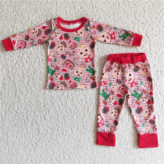 red Christmas pjs boys outfits