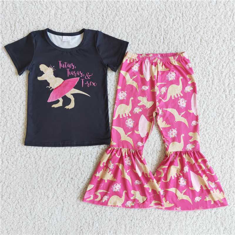 tutu dinosaur pattern long pants set