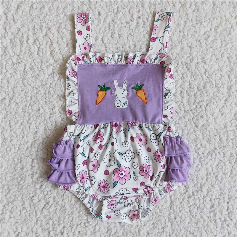 Easter bunny purple romper