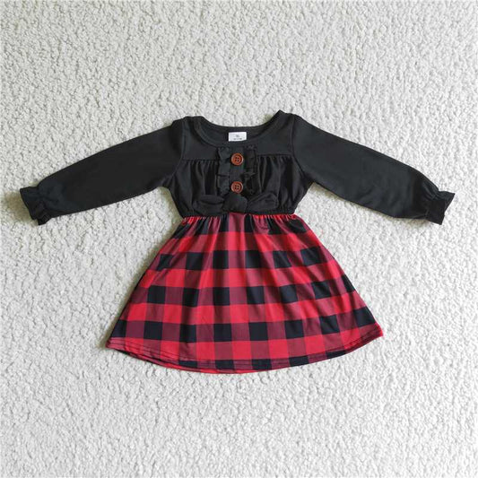 RTS NO MOQ 6-7DAYS ARRIVED GLD0072 baby clothing long sleeve kids dresses for girls milk silk