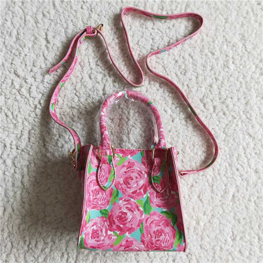 BA0024 kids cute rose flower print bag