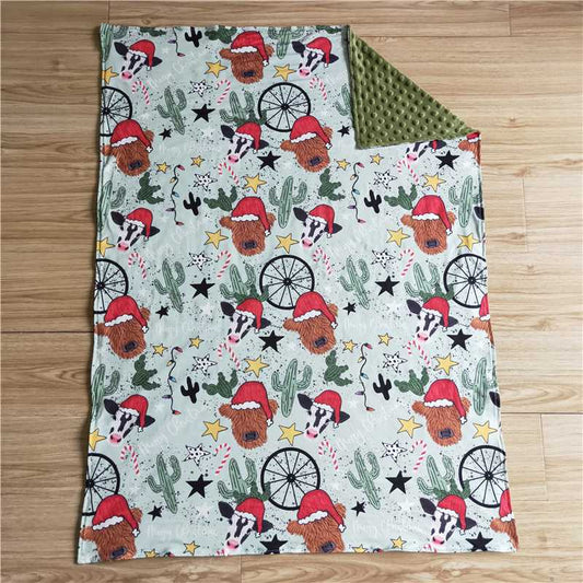 BL0030 christmas cow print blanket