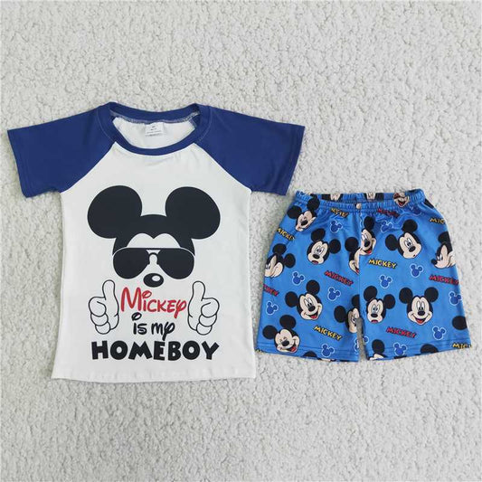 Fashion Cartoon Pattern Short Sleeve Shorts