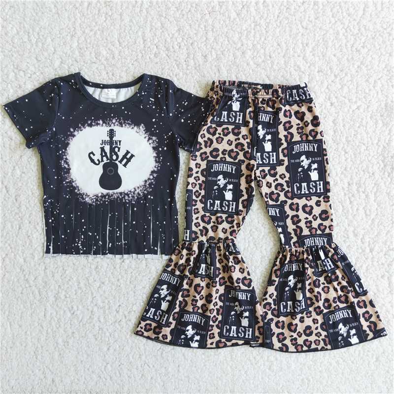 tassel shirt guitar pattern long pants set