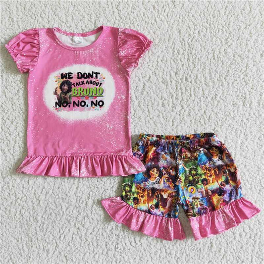 GSSO0006 Summer short sleeve and short pants cartoon print milk silk