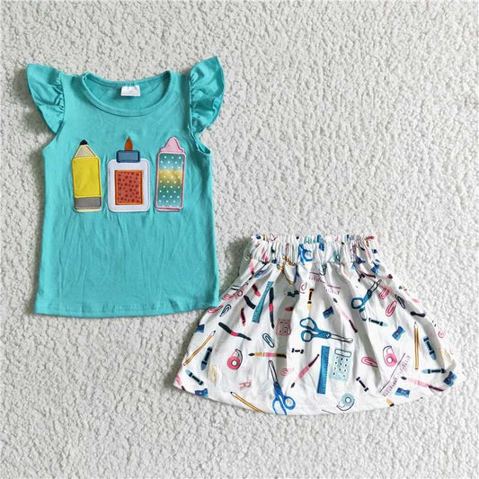 GSD0080 Summer clothing girl flying sleeve dress top s baby girl boutique clothes