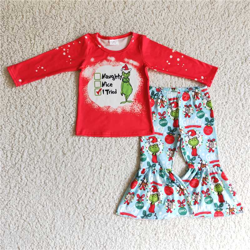 GLP0294 girls long outifts grinch christmas  outfits