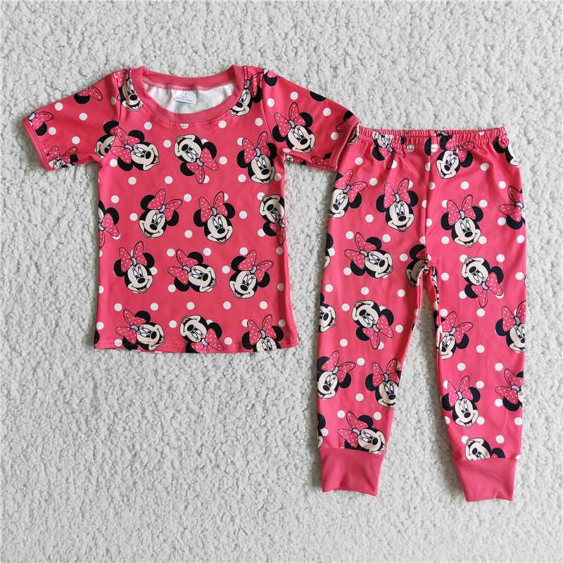 red spot dots pattern long pants set