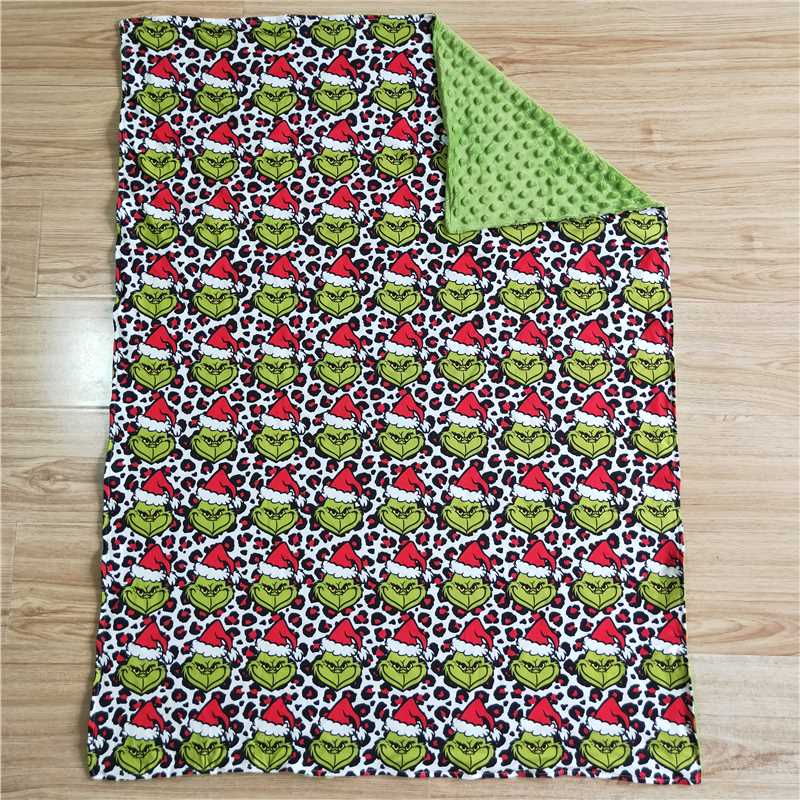 6 B6-12 Christmas leopard hats green blanket