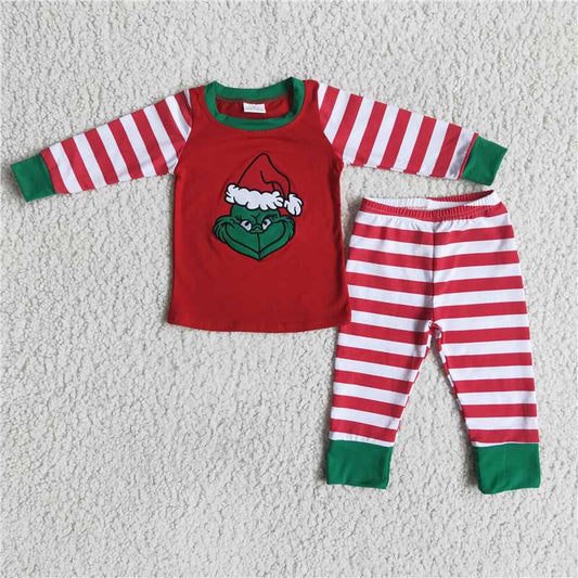 red Christmas pjs boys outfits
