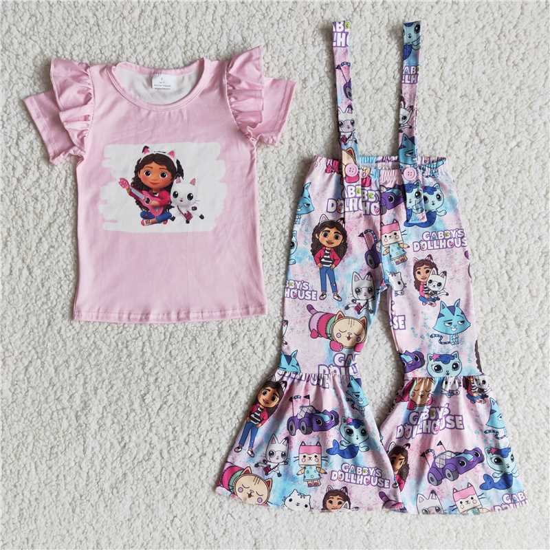 E11-29 CABBYS pink short-sleeved overalls suit