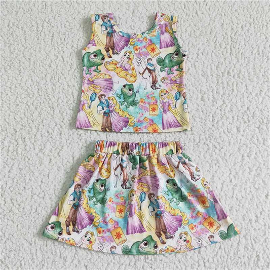 GSD0040 Girl Frog Prince Princess Tank Top Skirt Set