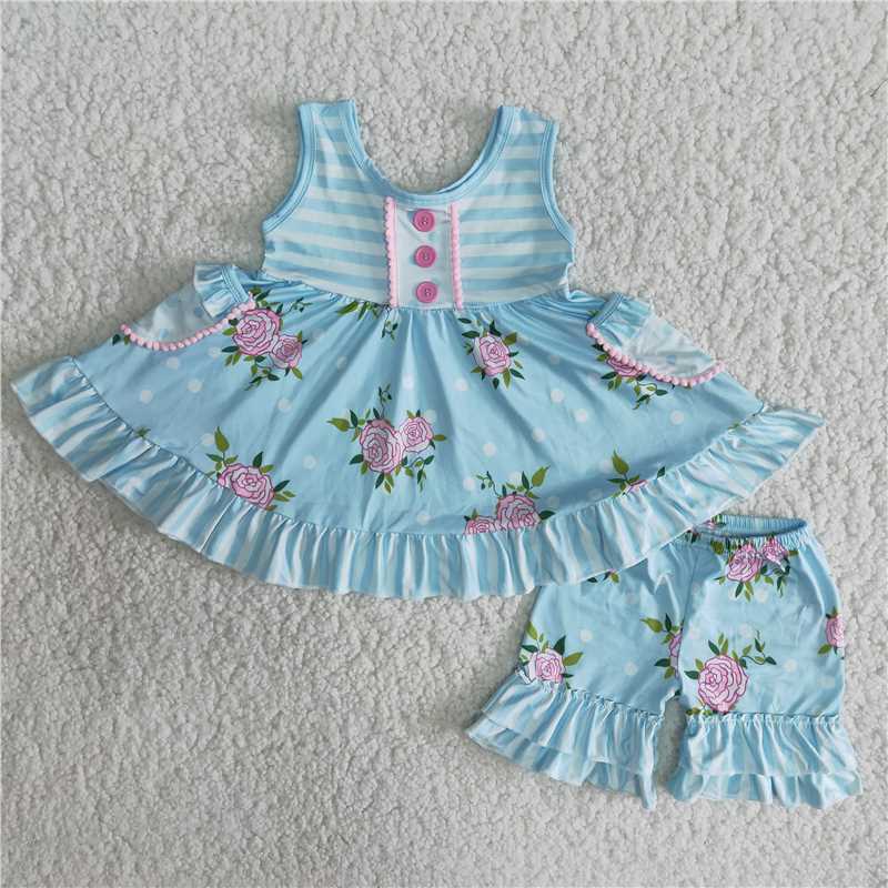 kids clothing outfits ready to ship blue color