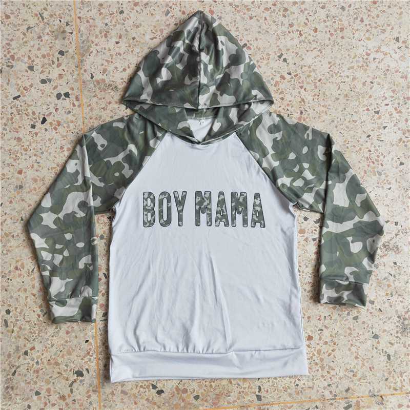 6A29-5 adult hoodie top boy mama print camo design