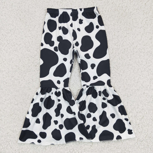 P0041 Girls Long Pants Cow Pattern Pants Milk Silk