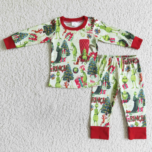 GLP0142 Boyss outfit Christmas Long Sleeve Long Pants Pajamas