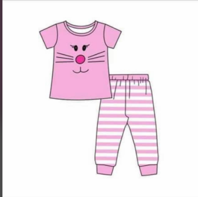 Easter pink girls pajamas