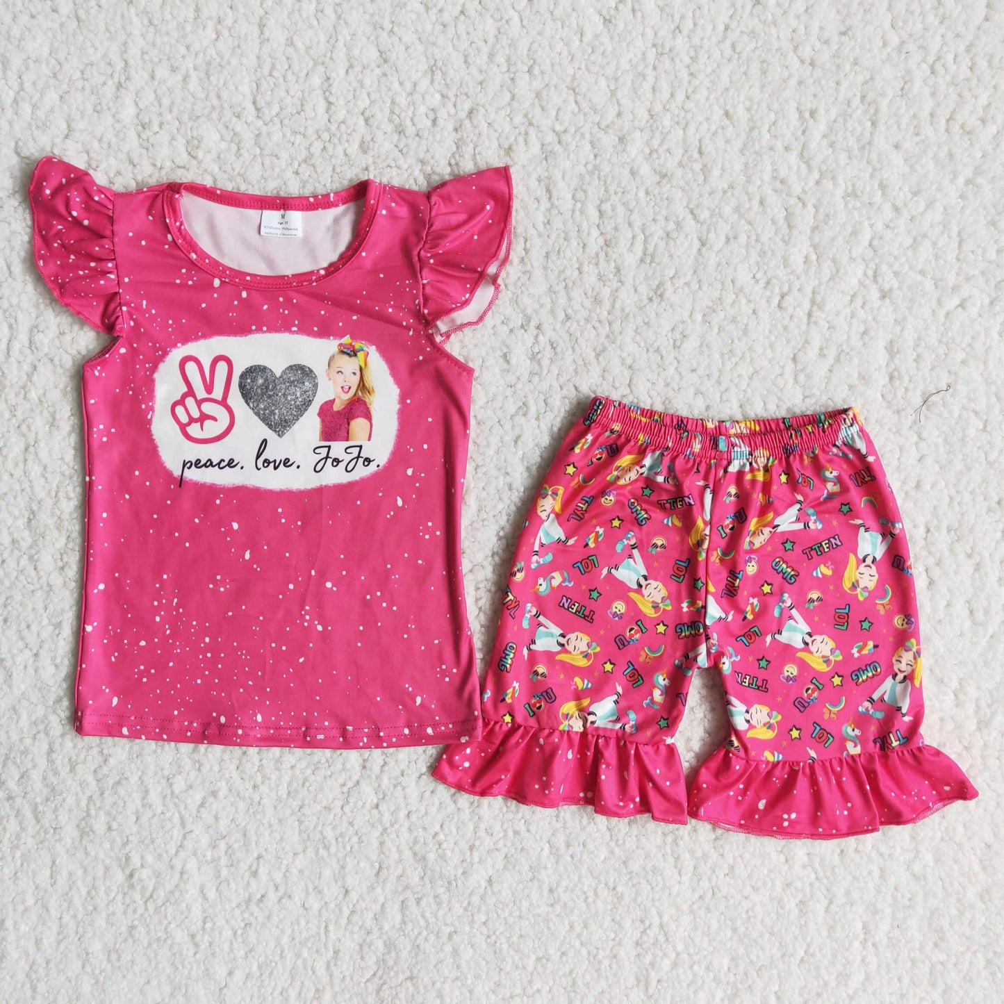 A13-24 Love JOJO Girls LOL Shorts Set