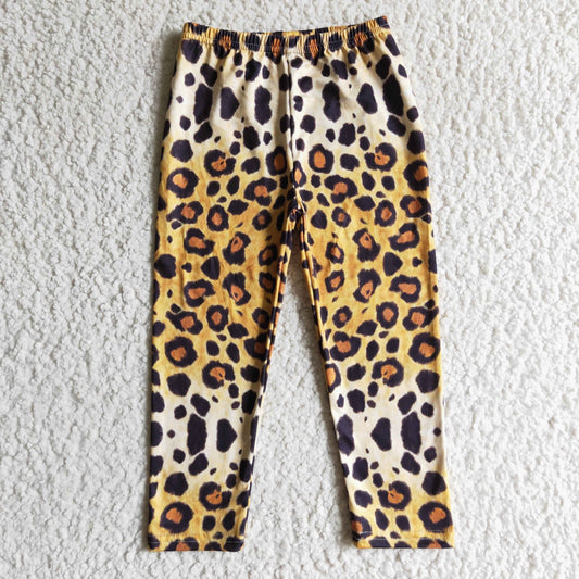 P0012 Girls Long Pants  Leopard Trousers Pants