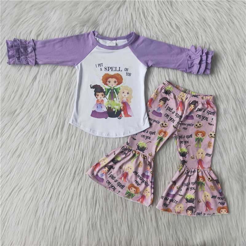6 A23-3 Kids Halloween clothes long  sleeve top with pants set