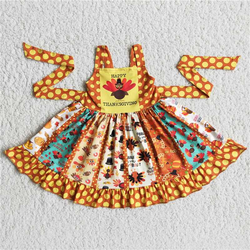 thanksgiving turkey girl  twirl dress