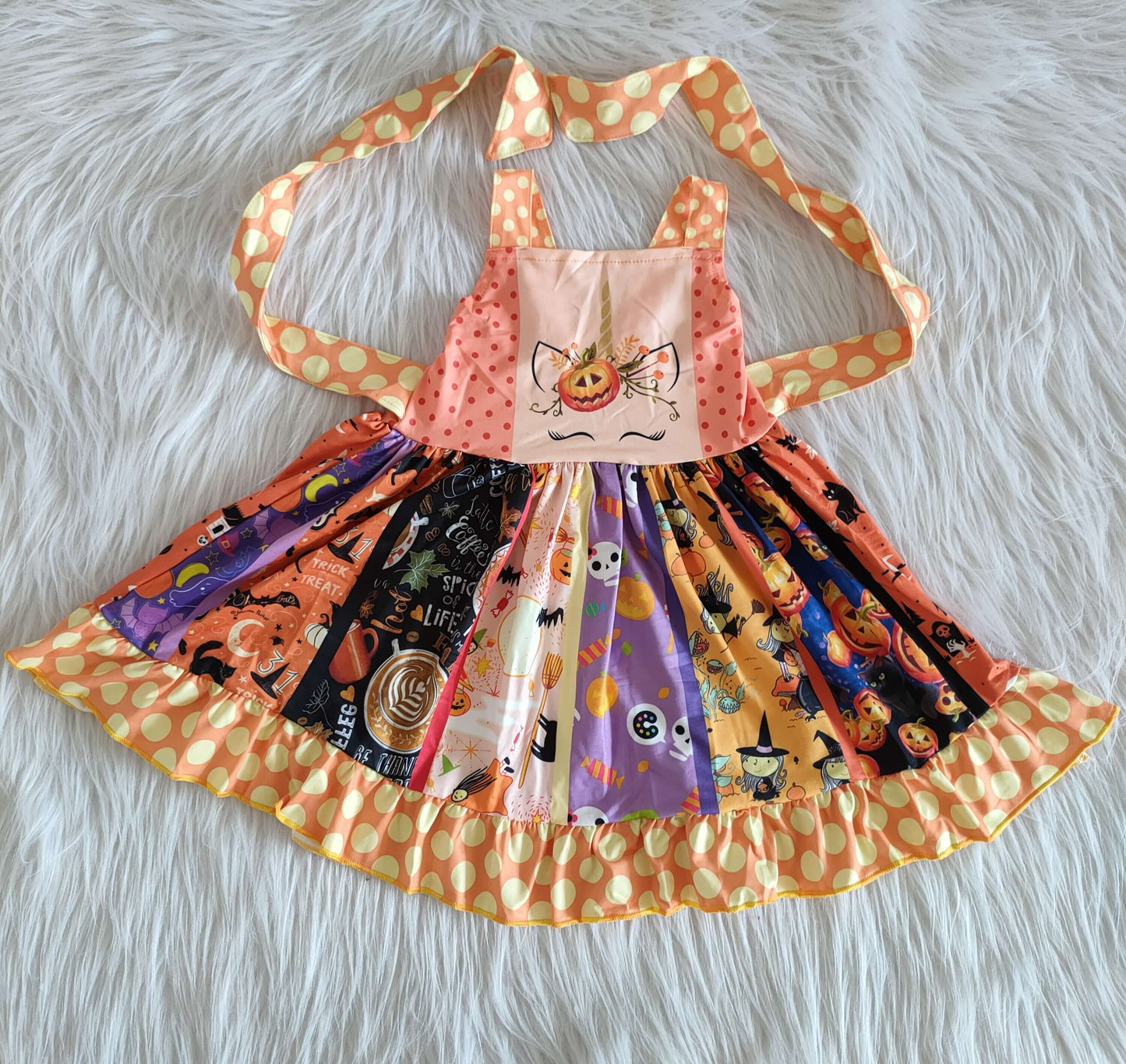 B18-11 Pumpkin Smiley Strap Dress