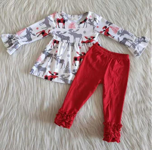 Animal Elk Red Trousers Lace Suit
