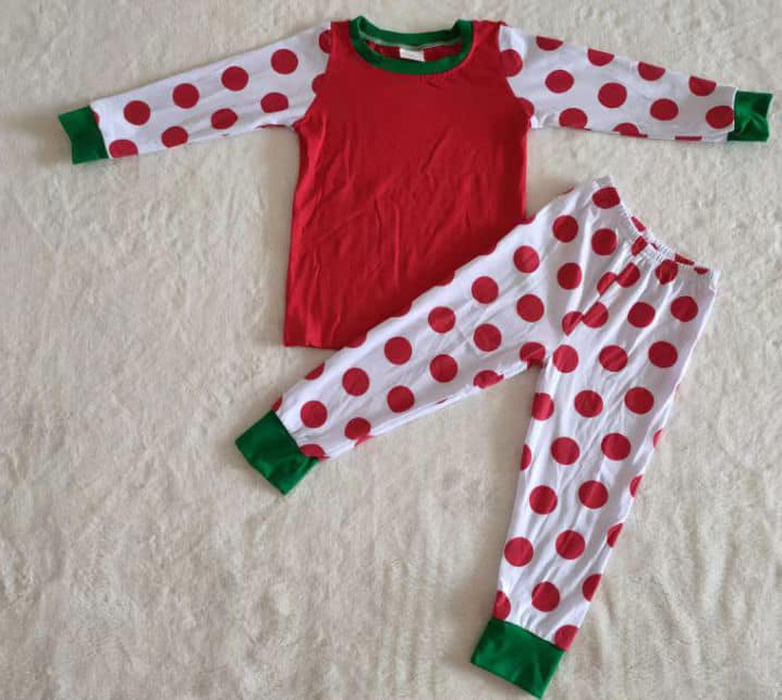 Red polka dot pajama set