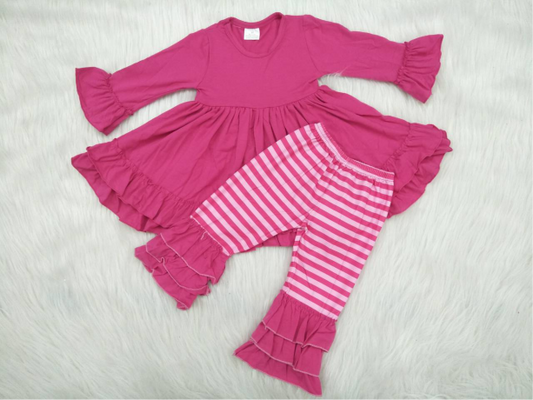 rose red dress top legging pants set