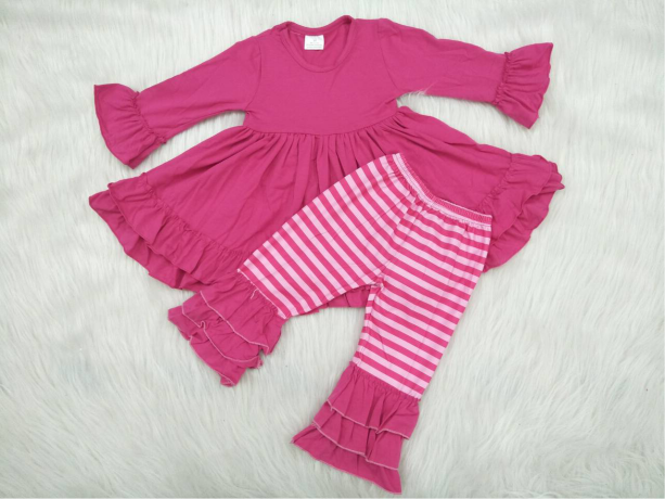 rose red dress top striped long sleeve pants top