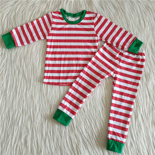 red striped boutique girl pajamas pants set