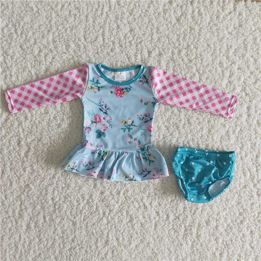 6 A28-11 2 pcs long sleeve swimsuit outfit