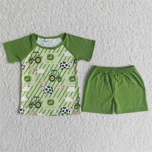 Truck Green Short Sleeve Top Shorts