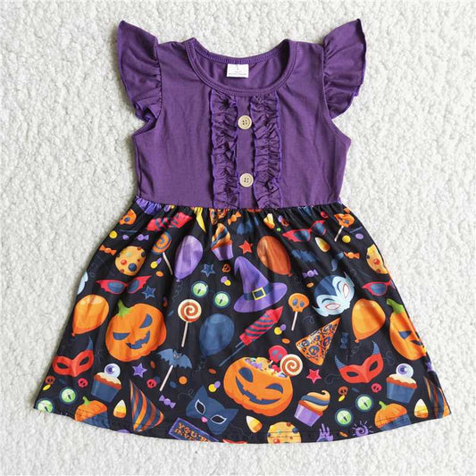 D3-26 Devil Pumpkin Buckle Dress