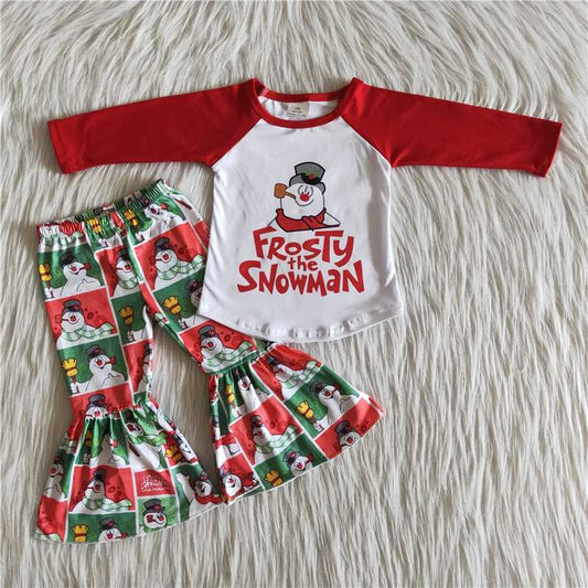 Christmas snowman print pants set