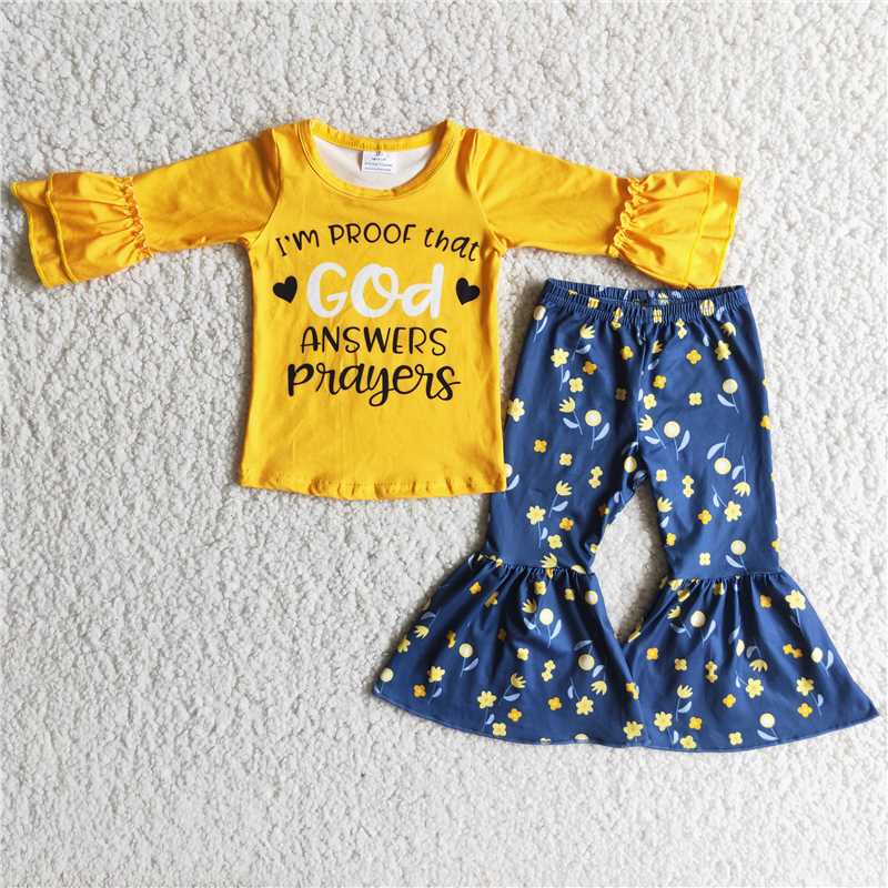 god yellow girl's children outfit