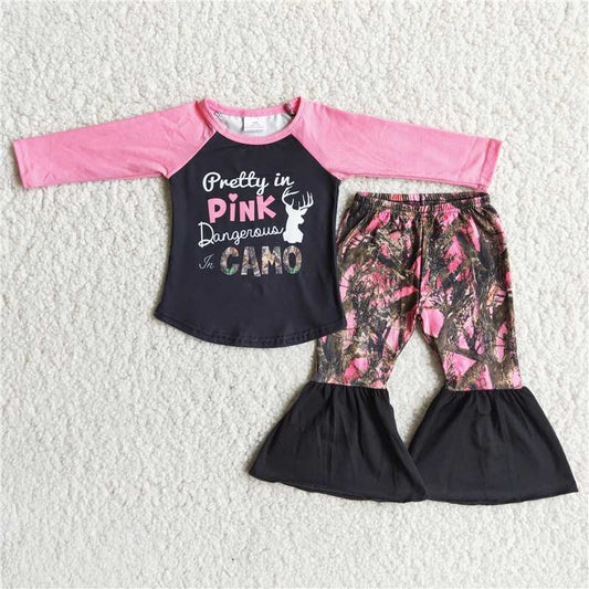 Valentine pink camo girl sets