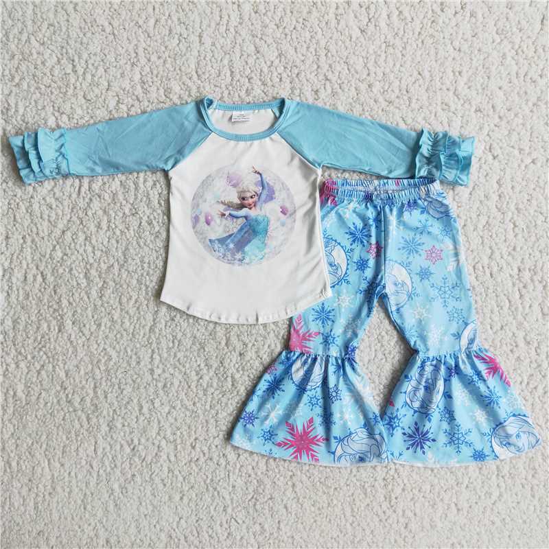 6 A26-28 girls outfit long sleeve and long pants cartoon print