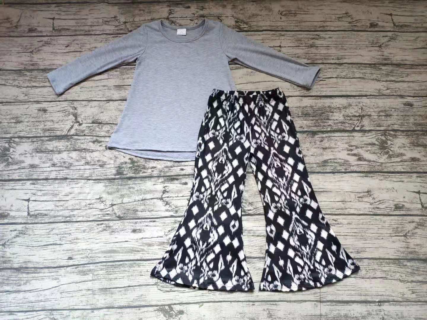 grey top trousers girl set