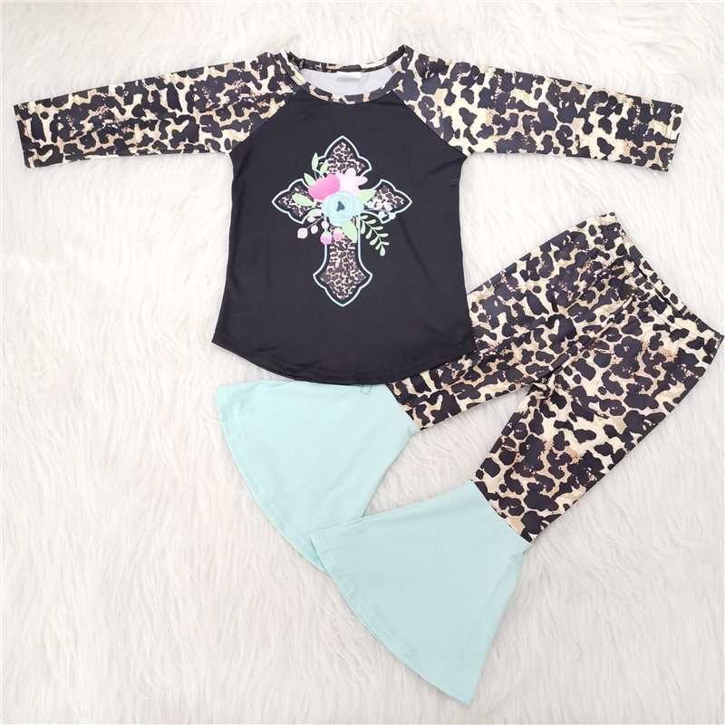 Jesus leopard design long sleeve pants set