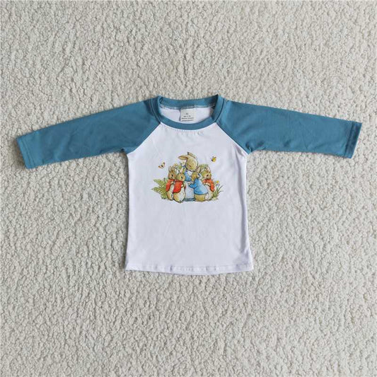 Easter Blue Long Sleeve Bunny Top