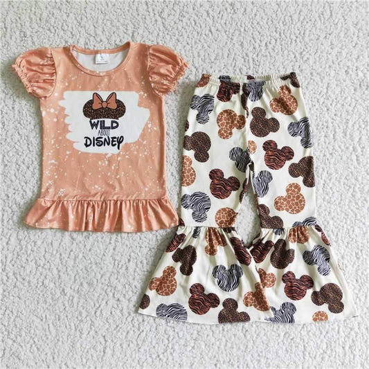 GSPO0080  kids girls clothes short sleeveless long pants set